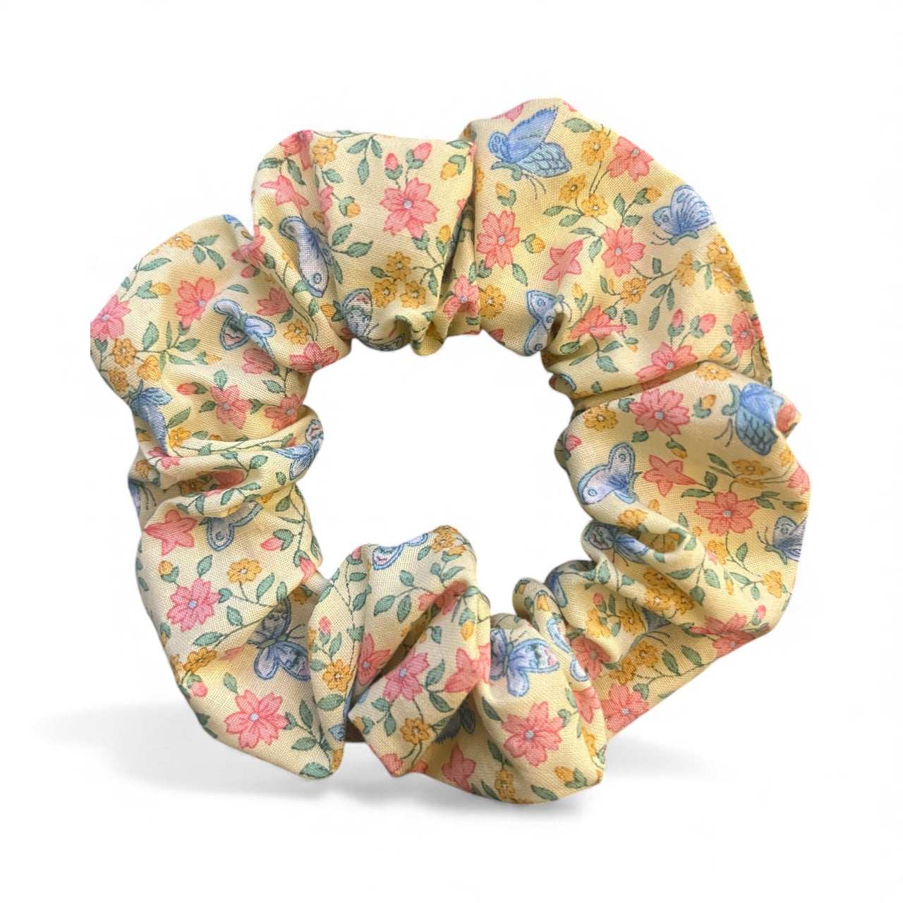 Yellow Floral - Hair Scrunchie