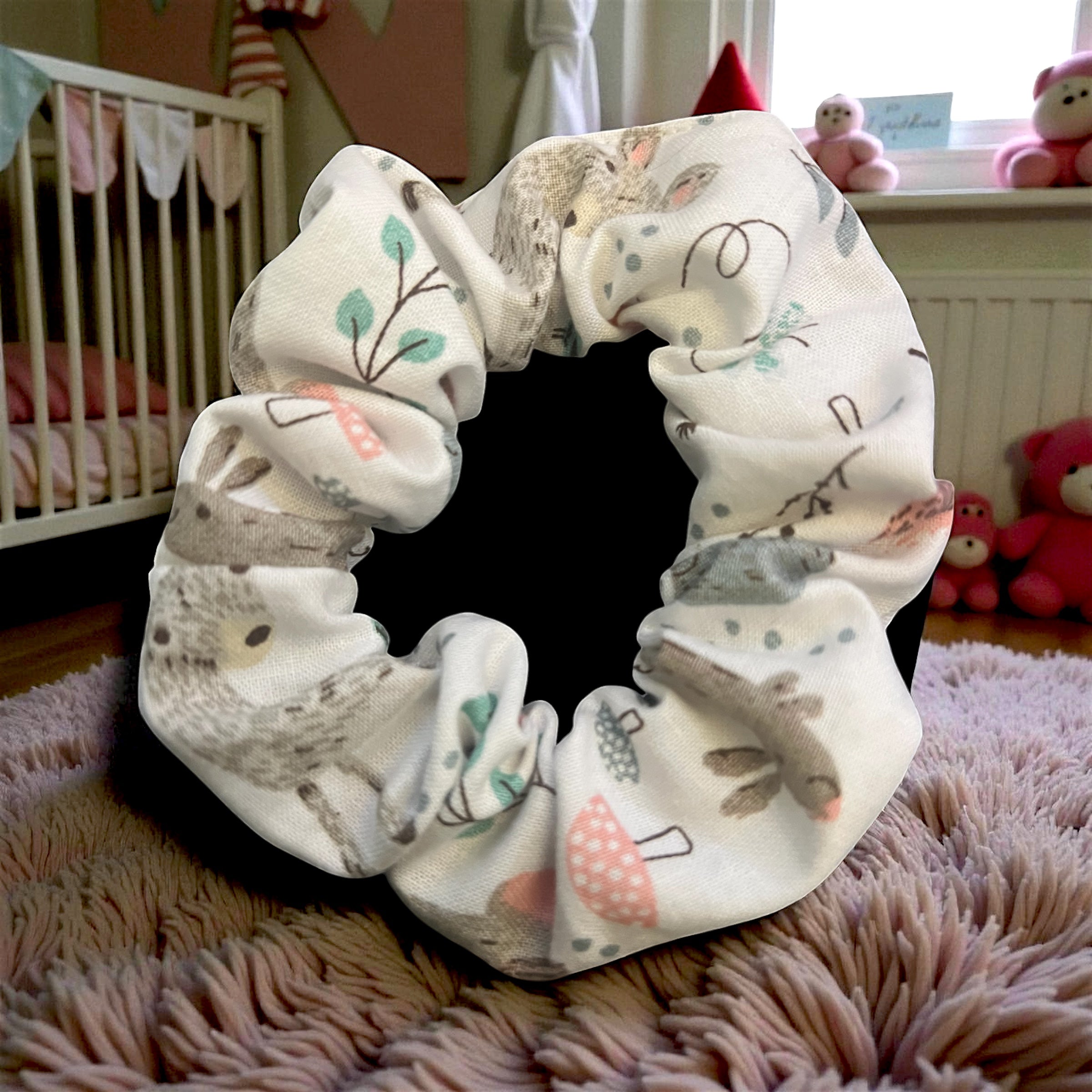 Pastel Woodland Friends Scrunchie - 
 Set of two