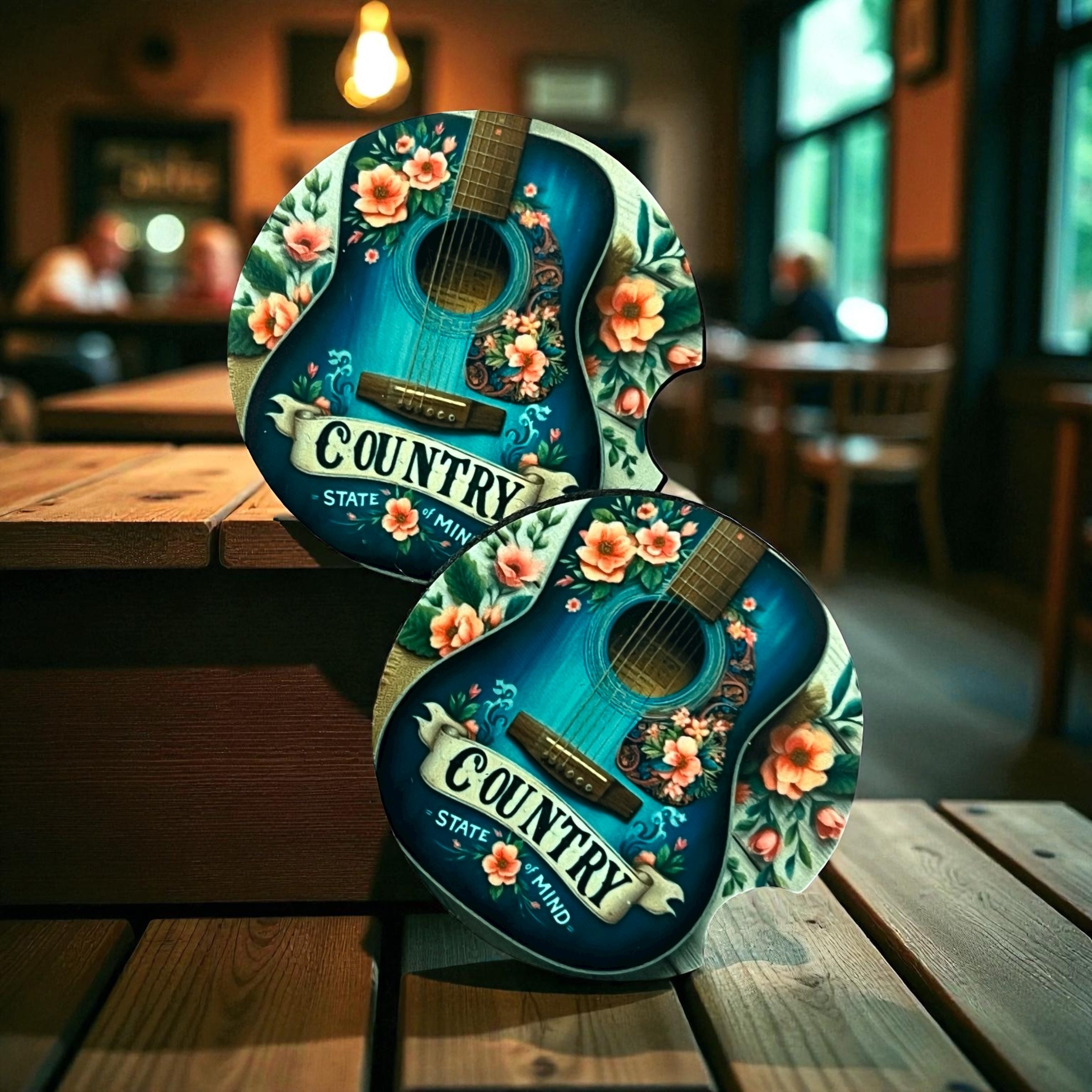 Country State of Mind - Car Coaster Set