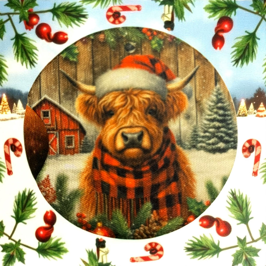 Highland Cow Christmas- Car Coaster Set