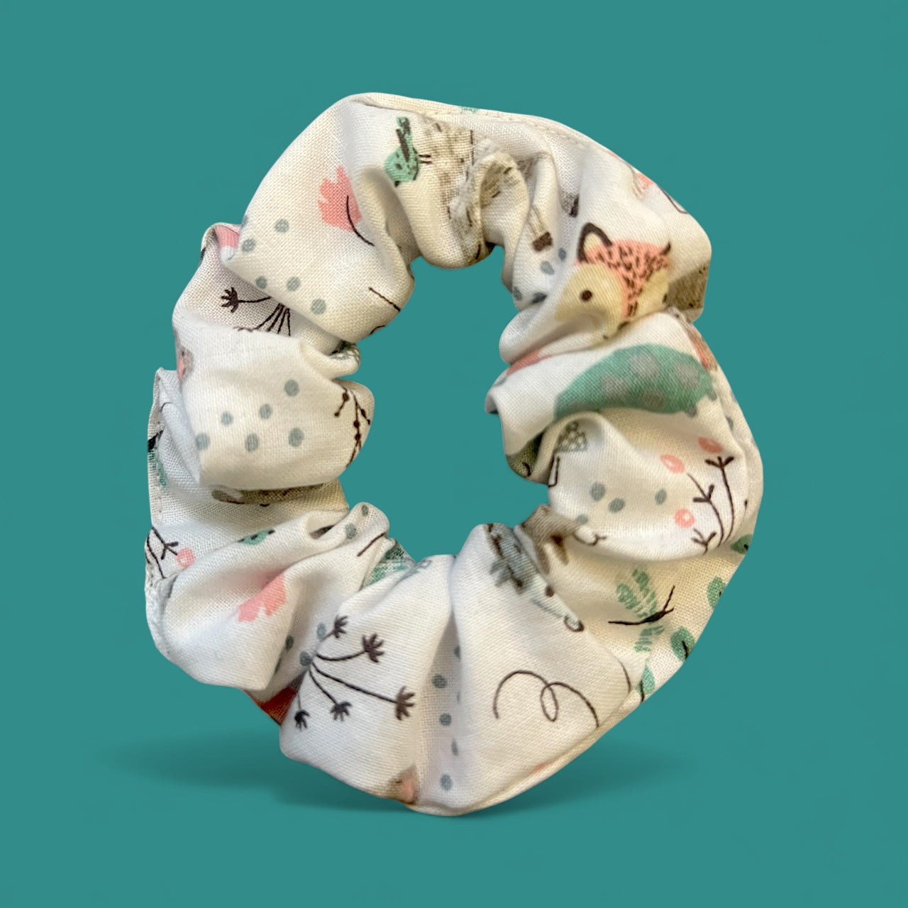 Pastel Woodland Friends Scrunchie - 
 Set of two