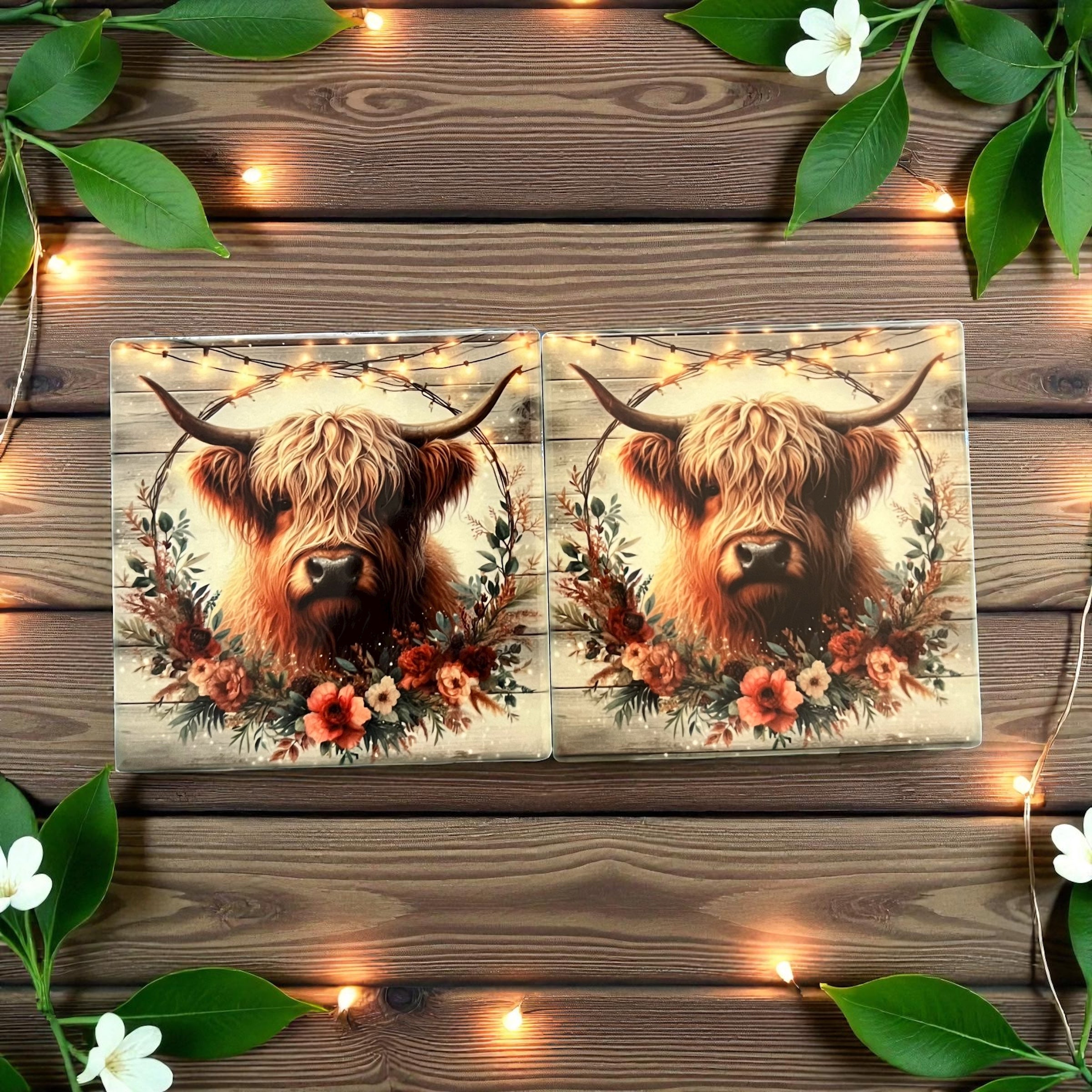 Ceramic Cow Coaster Set