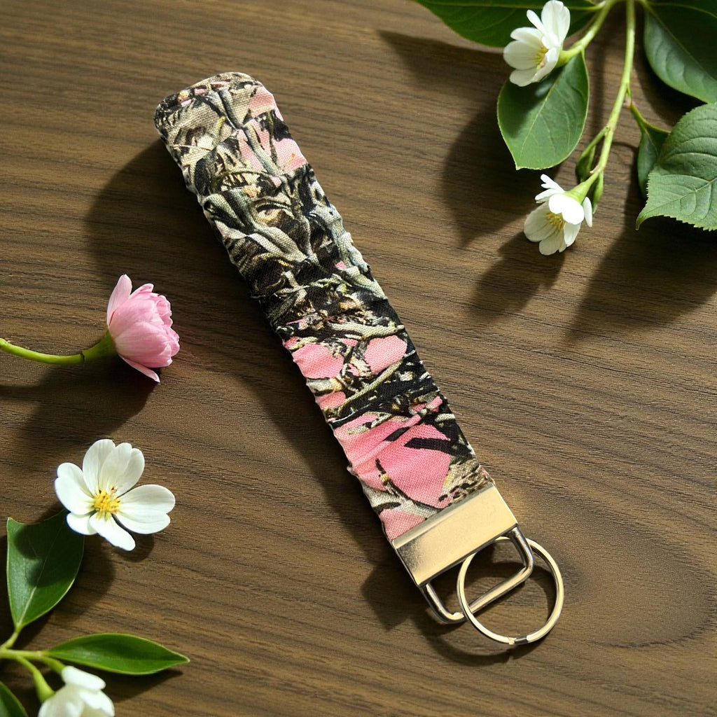 Pink Camo - Scrunchie Wristlet Keychain