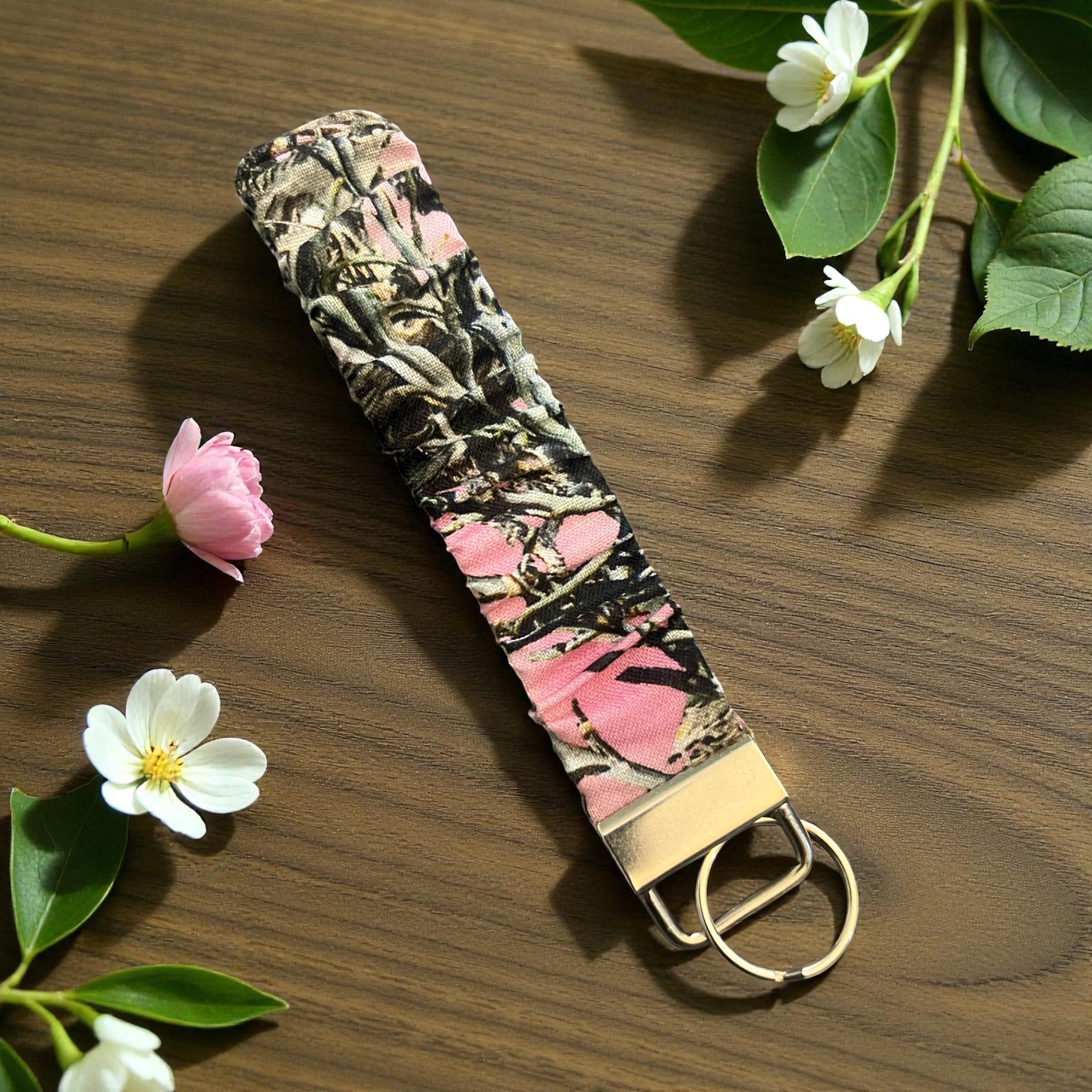 Pink Camo - Scrunchie Wristlet Keychain